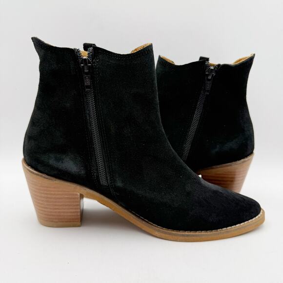 Bueno Womens Veronika Bootie EU 37 US 6.5-7 Black Suede Leather Ankle NIB - Picture 5 of 13